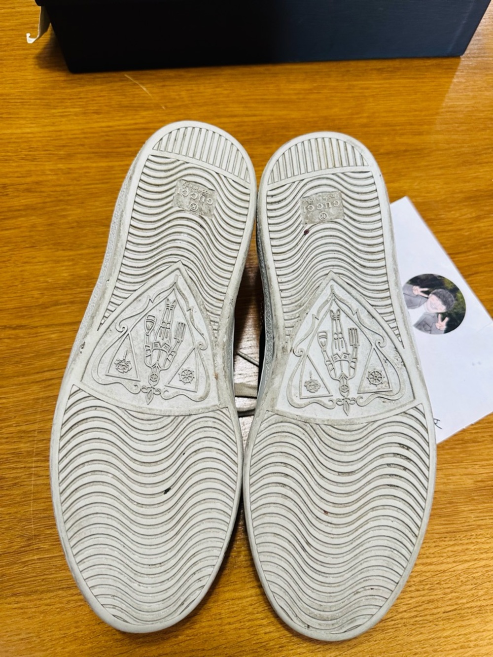 GUCCI New Ace Metallic Snakeskin Sneakers. Size 8. US 8.5 - Picture 5 of 9